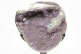 Sparkly, Amethyst Geode Section on Metal Stand #209043-1